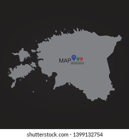 High detailed vector map with counties/regions/states - Estonia, High detailed vector map - Estonia. - Vector