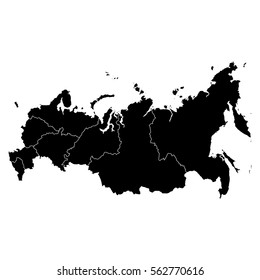 High detailed vector map with counties/regions/states - Russia