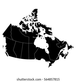 High detailed vector map with counties/regions/states - Canada