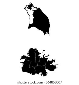 High detailed vector map with counties/regions/states - Antigua and Barbuda