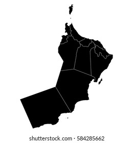 High detailed vector map with counties/regions/states - Oman
