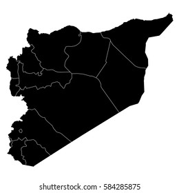 High detailed vector map with counties/regions/states - Syria