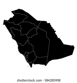 High detailed vector map with counties/regions/states - Saudi Arabia