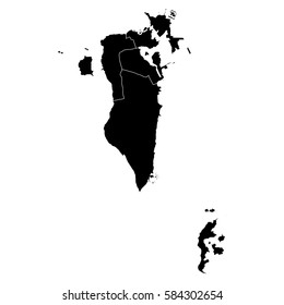 High detailed vector map with counties/regions/states - Bahrain