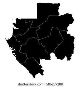 High detailed vector map with counties/regions/states - Gabon