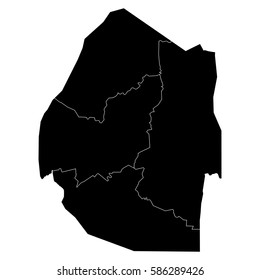 High detailed vector map with counties/regions/states - Swaziland