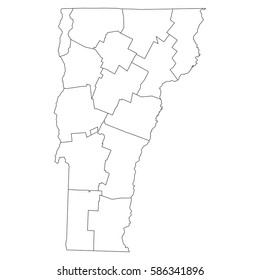 High detailed vector map with counties/regions/states - Vermont