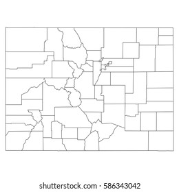 High detailed vector map with counties/regions/states - Colorado