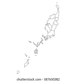 High detailed vector map with counties/regions/states - Palau