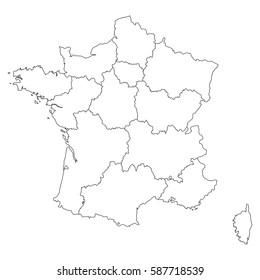 High Detailed Vector Map Countiesregionsstates France Stock Vector ...