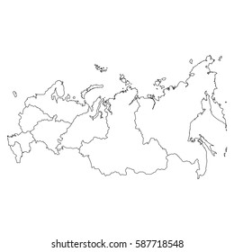 High detailed vector map with counties/regions/states - Russia