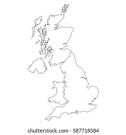 High detailed vector map with counties/regions/states - United Kingdom