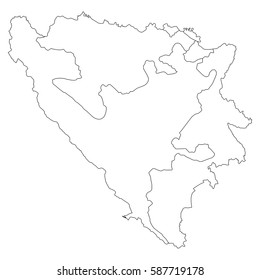High detailed vector map with counties/regions/states - Bosnia & Herzegovina