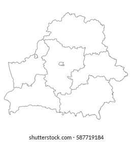 High detailed vector map with counties/regions/states - Belarus