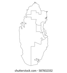 High detailed vector map with counties/regions/states - Qatar