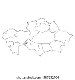 High detailed vector map with counties/regions/states - Kazakhstan