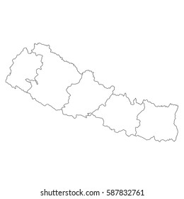 High detailed vector map with counties/regions/states - Nepal