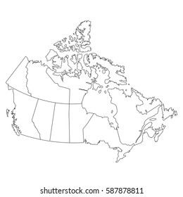 High detailed vector map with counties/regions/states - Canada