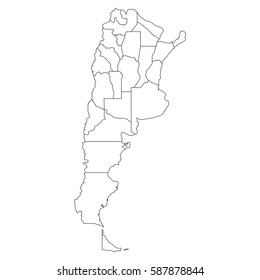 High detailed vector map with counties/regions/states - Argentina