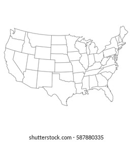 High detailed vector map with counties/regions/states - Usa