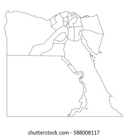 High detailed vector map with counties/regions/states - Egypt