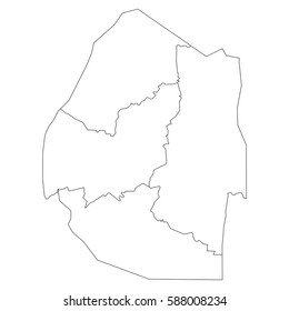 High detailed vector map with counties/regions/states - Swaziland