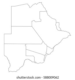 High detailed vector map with counties/regions/states - Botswana