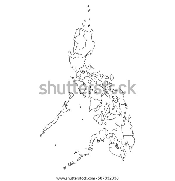 High Detailed Vector Map Countiesregionsstates Philippines Stock Vector