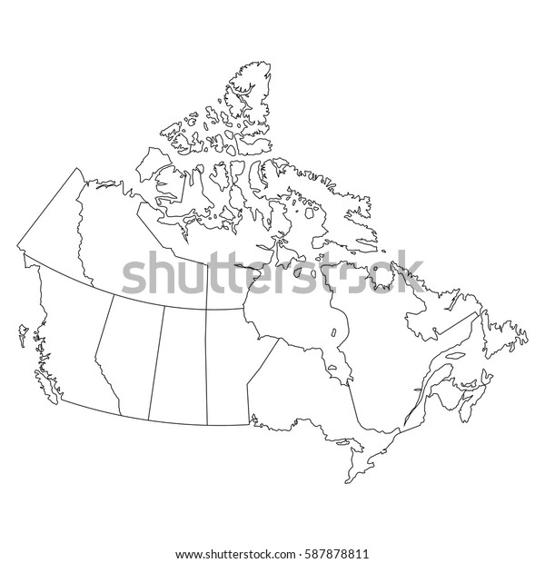 High Detailed Vector Map Countiesregionsstates Canada Stock Vector ...