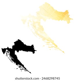 High detailed vector map. Croatia.