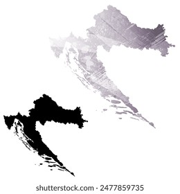 Mapa de Vector detallado. Croacia.
