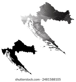 High detailed vector map. Croatia.