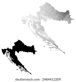 Mapa de Vector detallado. Croacia.
