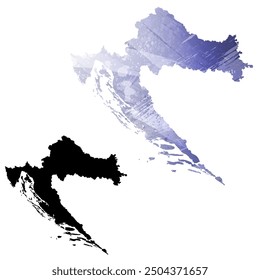 High detailed vector map. Croatia.