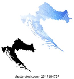 High detailed vector map. Croatia.