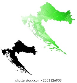 High detailed vector map. Croatia.