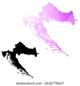 High detailed vector map. Croatia.