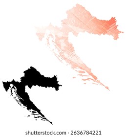 High detailed vector map. Croatia.