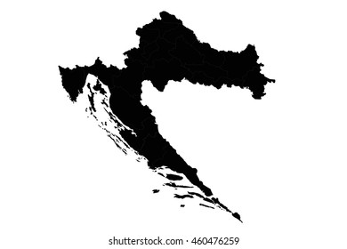 High detailed vector map croatia
