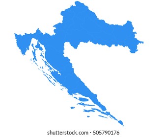 High detailed vector map - Croatia