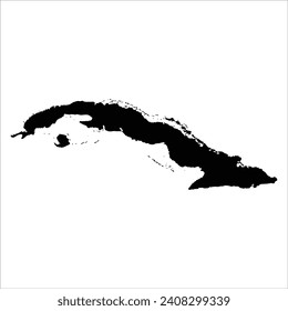 High detailed vector map. Cuba. New 2024.