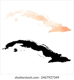 Mapa de Vector detallado. Cuba.
