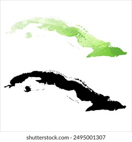 High detailed vector map. Cuba.