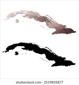 High detailed vector map. Cuba.