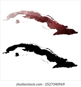Alto mapa de Vector detallado. Cuba.