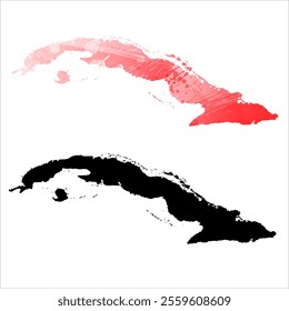 High detailed vector map. Cuba.