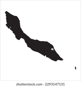 High detailed vector map. Curacao. New Map 2023.