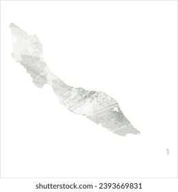 High detailed vector map. Curacao. Watercolor style. Agate gray.