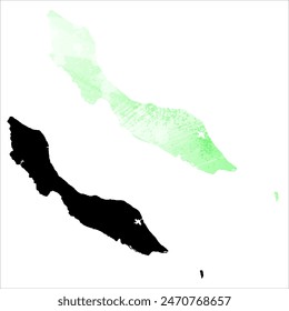 High detailed vector map. Curacao.