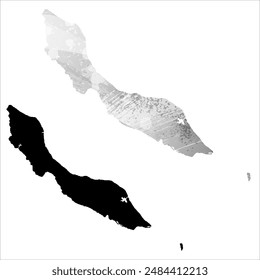 Mapa de Vector detallado. Curazao.
